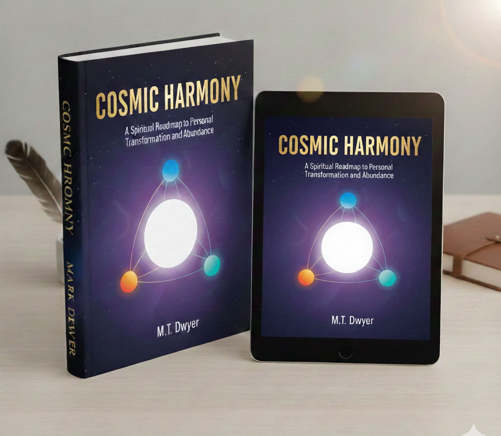 3D book cover of Cosmic Harmony by M. T. Dwyer